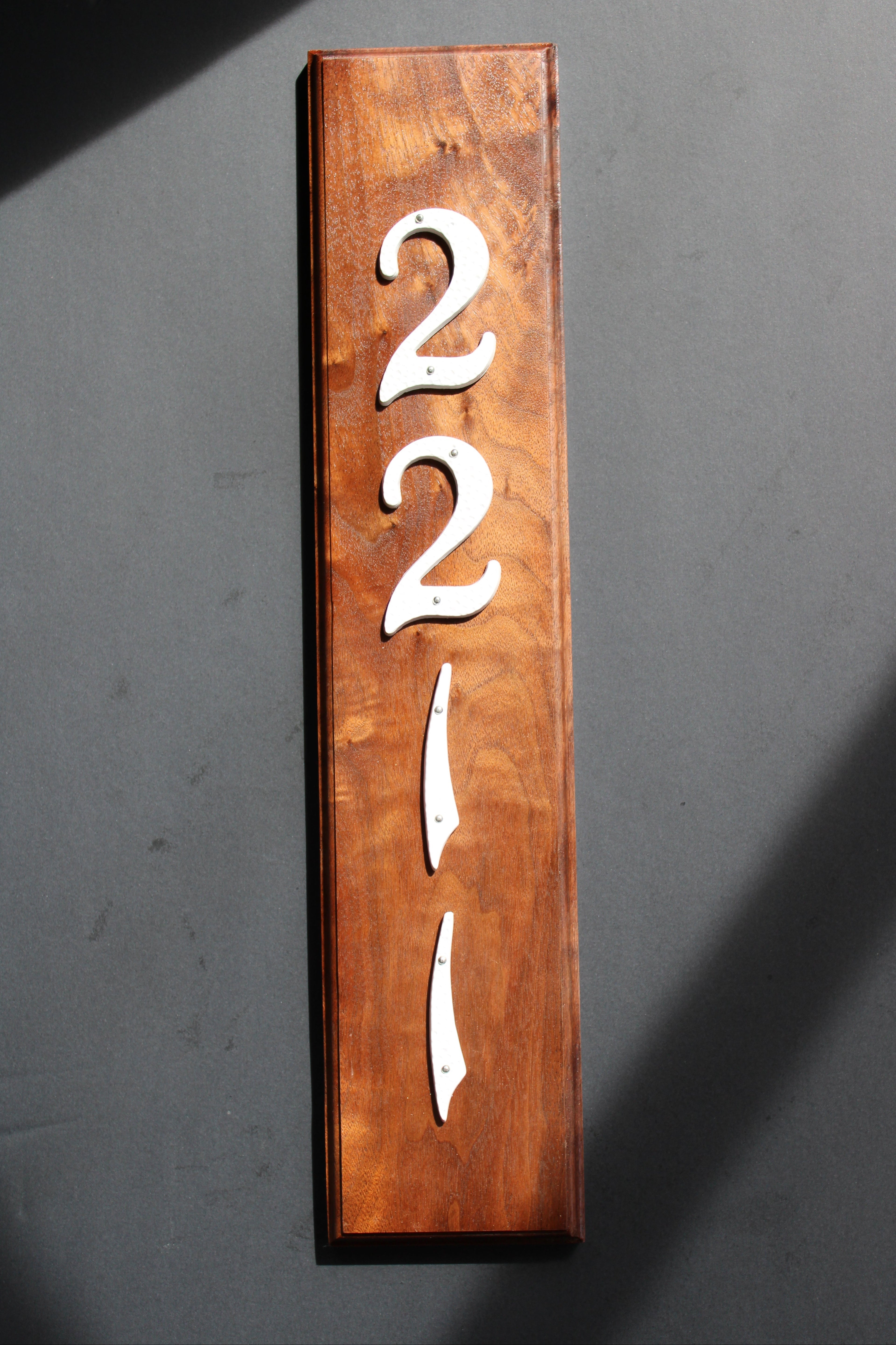 Handcrafted Wooden House Number Sign